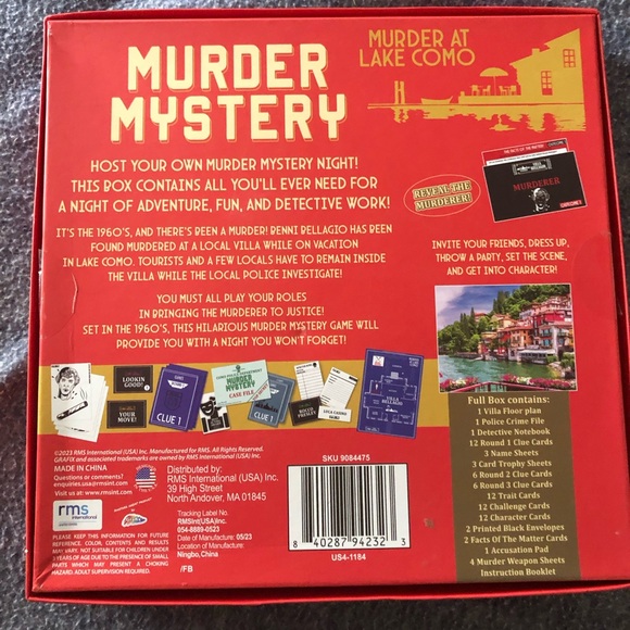 Murder Mystery Game - Murder at Lake Como - Picture 3 of 3
